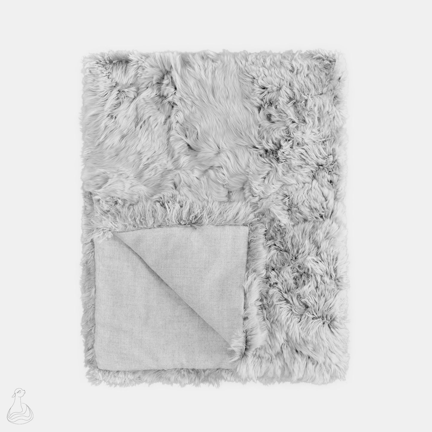Baby Alpaca Fur Blanket | Luxury Baby Alpaca Fur Throw | Silver Gray Baby Alpaca Fur Throw Blanket