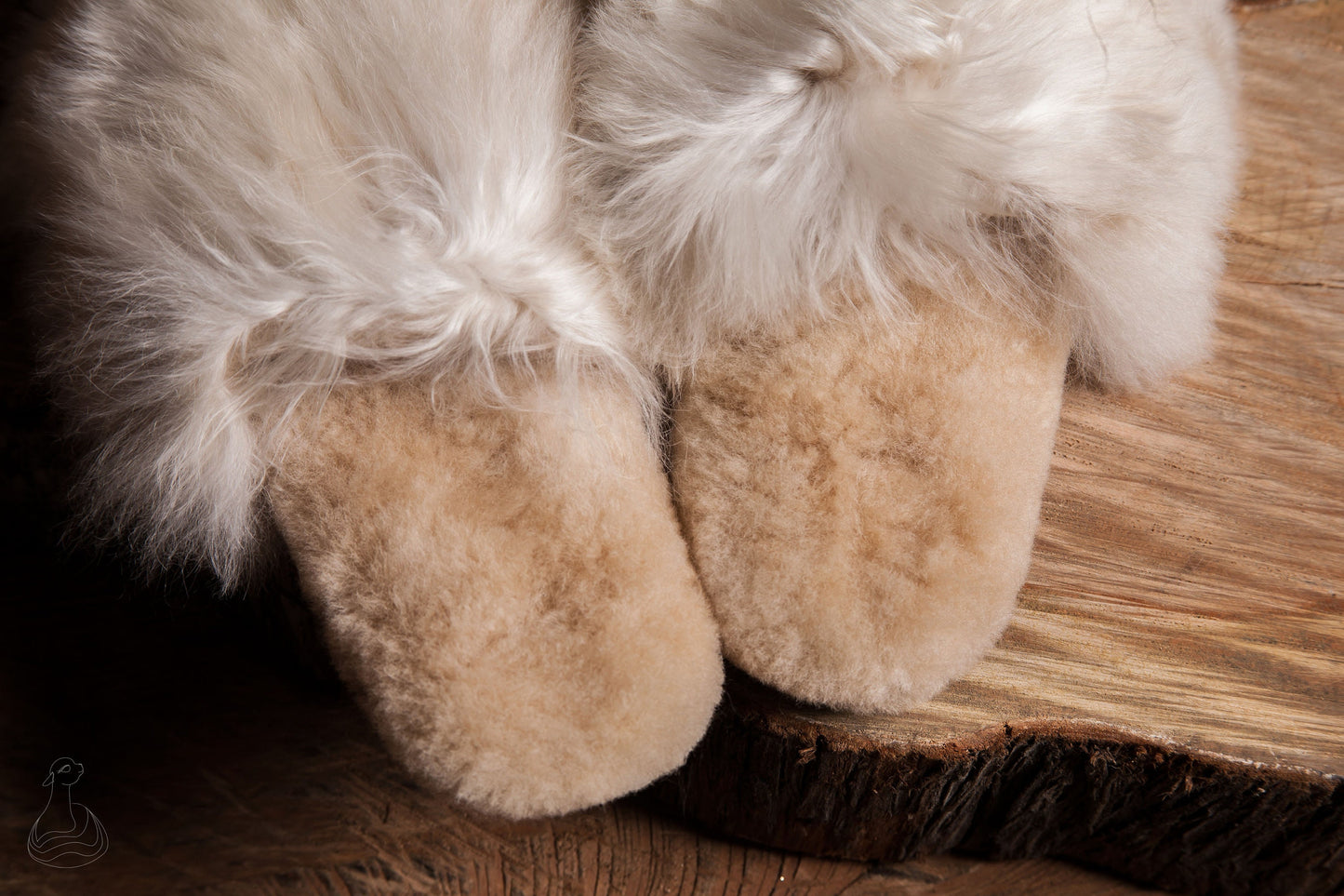 Baby Alpaca Fur Slippers | Natural Beige Alpaca Fur Slippers  | Handmade Fur Slippers