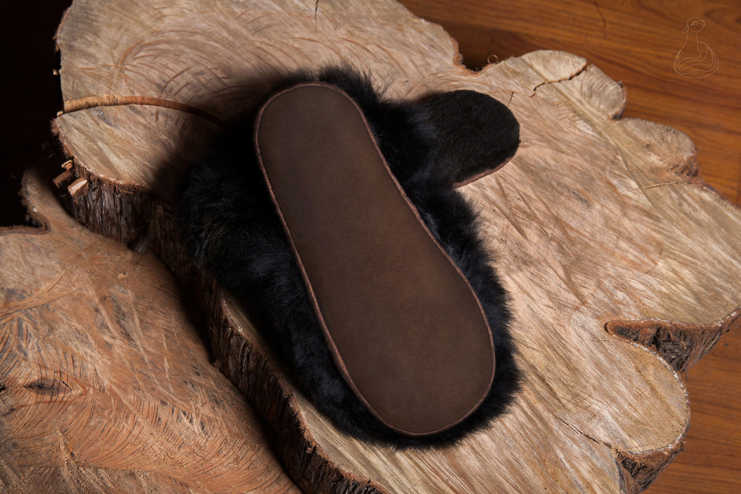 Baby Alpaca Fur Slippers | Black Slippers Alpaca Fur | Handmade Fur Slippers